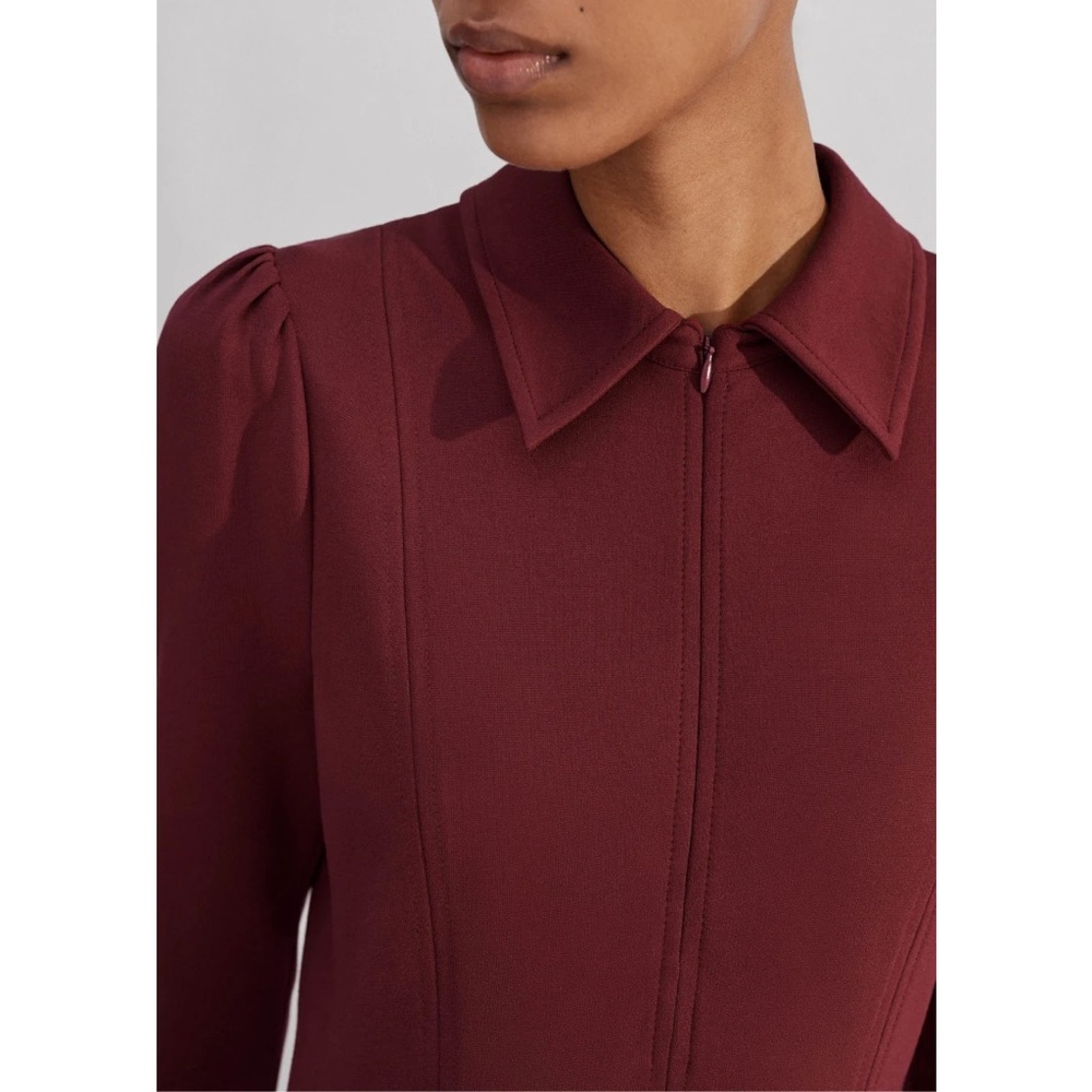 ME+EM Travel Tailoring Zip Front nursing Midi Maxi Dress Ponte Jersey career red - Picture 3 of 11